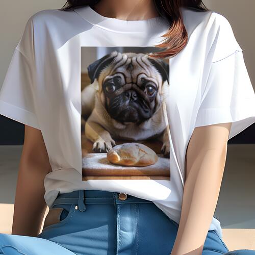 パグ Tシャツ 犬愛 ユニークデザインレディース 犬ファン 半袖 春夏 プリント カジュアル かわいい 人..
