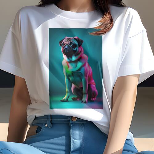 パグ Tシャツ 犬愛 ユニークデザインレディース 犬ファン 半袖 春夏 プリント カジュアル かわいい 人間用 ギフト 個性的 パグ(4)