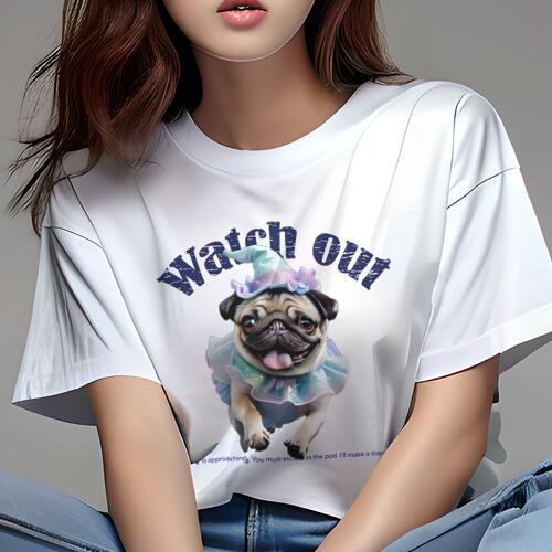 パグ Tシャツ 犬愛 ユニークデザインレディース 犬ファン 半袖 春夏 プリント カジュアル かわいい 人間用 ギフト 個性的 帽子 パグ コスチューム