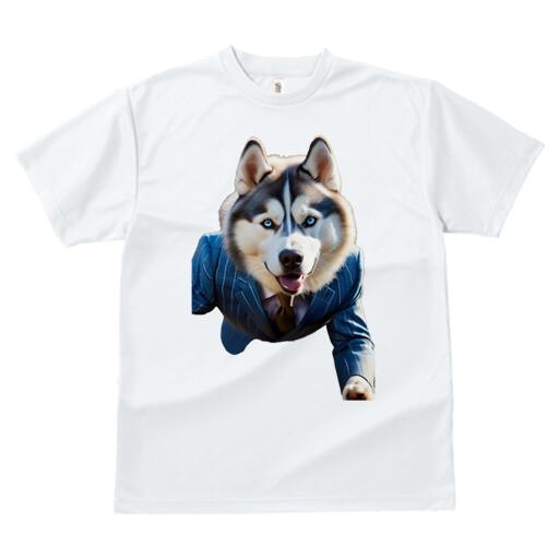 シベリアンハスキー Tシャツ 犬愛 ユニークデザインレディース 犬ファン 半袖 春夏 プリント カジュアル かわいい 人間用 ギフト 個性的 スーツ シベリアンハスキー ネクタイ