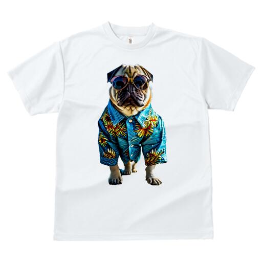 パグ Tシャツ 犬愛 ユニークデザインレディース 犬ファン 半袖 春夏 プリント カジュアル かわいい 人間用 ギフト 個性的 アロハシャツ パグ サングラス 夏 バケーション
