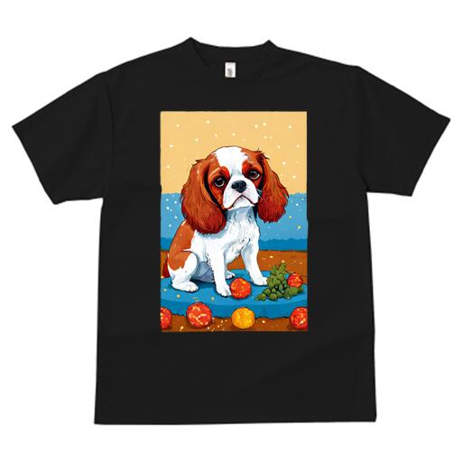 キャバリア Tシャツ 犬愛 ユニークデザインレディース 犬ファン 半袖 春夏 プリント カジュアル かわいい 人間用 ギフト 個性的 クリスマス キャバリア オーナメント