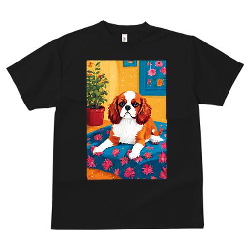 キャバリア Tシャツ 犬愛 ユニークデザインメンズ キッズ 犬ファン 半袖 春夏 プリント カジュアル か..