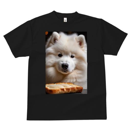 サモエド Tシャツ 犬愛 ユニークデザインレディース 犬ファン 半袖 春夏 プリント カジュアル かわいい 人間用 ギフト 個性的 トースト サモエド