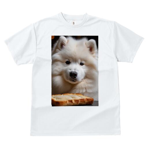 サモエド Tシャツ 犬愛 ユニークデザインレディース 犬ファン 半袖 春夏 プリント カジュアル かわいい 人間用 ギフト 個性的 トースト サモエド