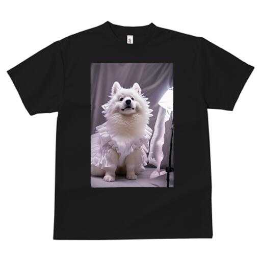 サモエド Tシャツ 犬愛 ユニークデザインレディース 犬ファン 半袖 春夏 プリント カジュアル かわいい 人間用 ギフト 個性的 ドレス サモエド ランプ