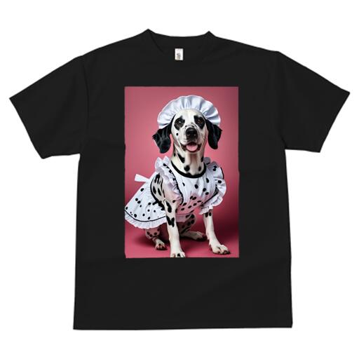 ダルメシアン Tシャツ 犬愛 ユニークデザインレディース 犬ファン 半袖 春夏 プリント カジュアル かわいい 人間用 ギフト 個性的 メイド服 ダルメシアン フリル