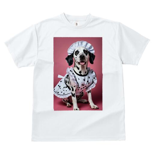 ダルメシアン Tシャツ 犬愛 ユニークデザインレディース 犬ファン 半袖 春夏 プリント カジュアル かわいい 人間用 ギフト 個性的 メイド服 ダルメシアン フリル
