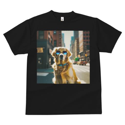 ゴールデンレトリバー Tシャツ 犬愛 ユニークデザインメンズ キッズ 犬ファン 半袖 春夏 プリント カジュアル かわいい 人間用 ギフト 個性的 サングラス ゴールデンレトリバー 街
