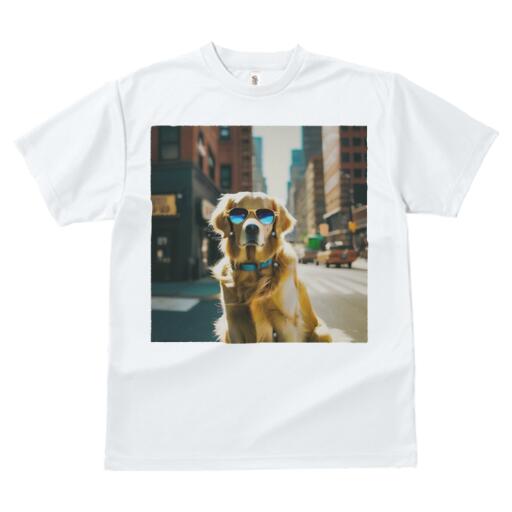 ゴールデンレトリバー Tシャツ 犬愛 ユニークデザインメンズ キッズ 犬ファン 半袖 春夏 プリント カジュアル かわいい 人間用 ギフト 個性的 サングラス ゴールデンレトリバー 街