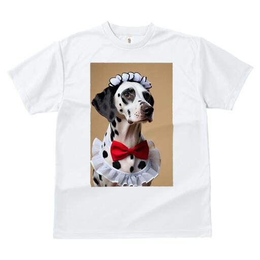 ダルメシアン Tシャツ 犬愛 ユニークデザインレディース 犬ファン 半袖 春夏 プリント カジュアル かわいい 人間用 ギフト 個性的 リボン ダルメシアン フリル