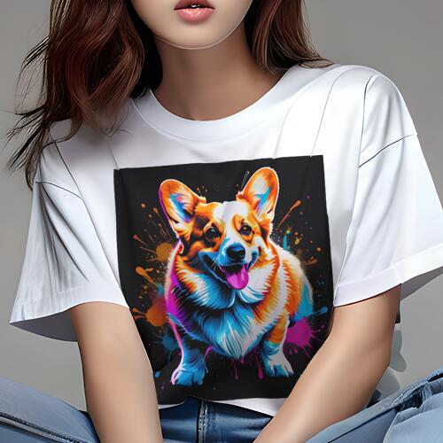 コーギー Tシャツ 犬愛 ユニークデザインレディース 犬ファン 半袖 春夏 プリント カジュアル かわいい 人間用 ギフト 個性的 ポップアート コーギー アート スプラッシュ コーギー Tシャツ 犬愛 ユニークデザインレディース 犬ファン 半袖 春夏 プリント カジュアル かわいい 人間用 ギフト 個性的 ポップアート コーギー アート スプラッシュ