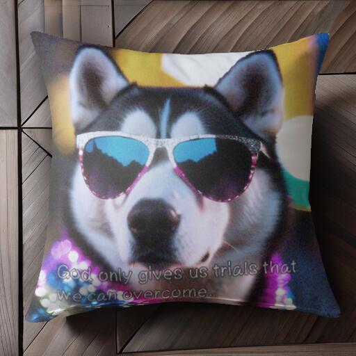 サングラス シベリアンハスキー ライト クッションカバー 45×45cm アニマル柄 おしゃれ 可愛い クッシ..