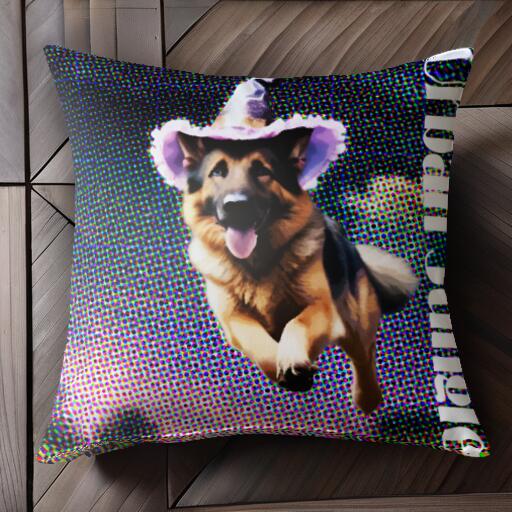 帽子 ジャーマンシェパード ハロウィン クッションカバー 45×45cm アニマル柄 おしゃれ 可愛い クッシ..