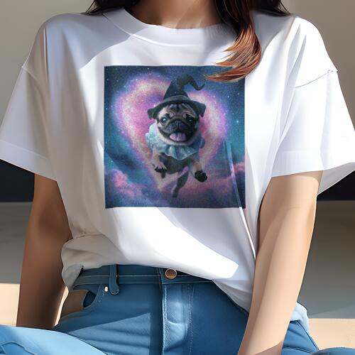パグ Tシャツ 犬愛 ユニークデザインレディース 犬ファン 半袖 春夏 プリント カジュアル かわいい 人間用 ギフト 個性的 宇宙 パグ 星雲 帽子 コスチューム パグ Tシャツ 犬愛 ユニークデザインレディース 犬ファン 半袖 春夏 プリント カジュアル かわいい 人間用 ギフト 個性的 宇宙 パグ 星雲 帽子 コスチューム