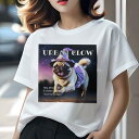 パグ Tシャツ 犬愛 ユニークデザインレディース 犬ファン 半袖 春夏 プリント カジュアル かわいい 人間用 ギフト 個性的 コスチューム パグ ハロウィン 星