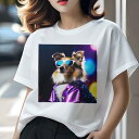 シェットランドシープドッグ Tシャツ 犬愛 ユニークデザインレディース 犬ファン 半袖 春夏 プリント カジュアル かわいい 人間用 ギフト 個性的 サングラス シェットランドシープドッグ ジャケット スター(4)