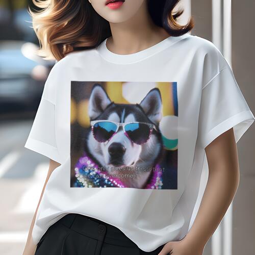 シベリアンハスキー Tシャツ 犬愛 ユニークデザインレディース 犬ファン 半袖 春夏 プリント カジュア..