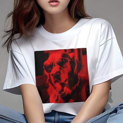 ゴールデンレトリバー Tシャツ 犬愛 ユニークデザインレディース 犬ファン 半袖 春夏 プリント カジュアル かわいい 人間用 ギフト 個性的 サングラス ゴールデンレトリバー