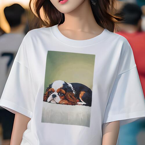 キャバリア Tシャツ 犬愛 ユニークデザインレディース 犬ファン 半袖 春夏 プリント カジュアル かわいい 人間用 ギフト 個性的 キャバリア キャバリア Tシャツ 犬愛 ユニークデザインレディース 犬ファン 半袖 春夏 プリント カジュアル かわいい 人間用 ギフト 個性的 キャバリア
