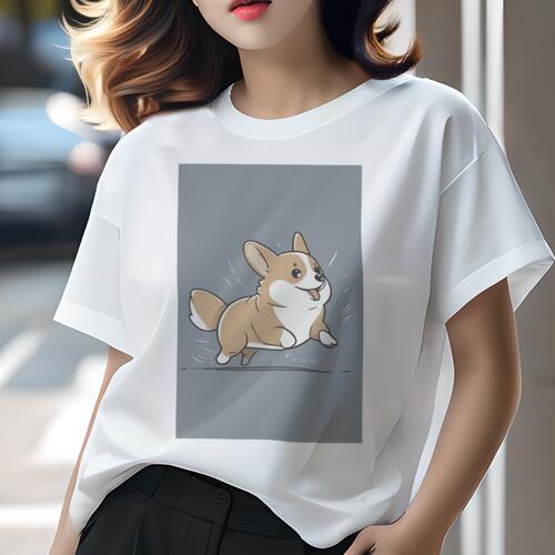 コーギー Tシャツ 犬愛 ユニークデザインレディース 犬ファン 半袖 春夏 プリント カジュアル かわいい 人間用 ギフト 個性的 コーギー