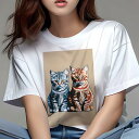 Tシャツ 犬愛 ユニークデザインレディース 犬ファン 半袖 春夏 プリント カジュアル かわいい 人間用 ギフト 個性的 猫(4)