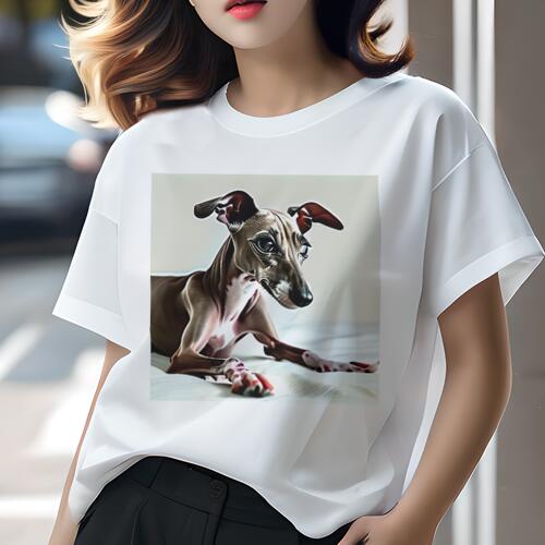 イタリアングレーハウンド Tシャツ 犬愛 ユニークデザインレディース 犬ファン 半袖 春夏 プリント カジュアル かわいい 人間用 ギフト 個性的 イタリアングレーハウンド
