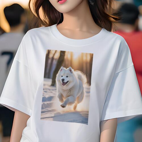 サモエド Tシャツ 犬愛 ユニークデザインレディース 犬ファン 半袖 春夏 プリント カジュアル かわいい 人間用 ギフト 個性的 雪 サモエド 冬 日光 サモエド Tシャツ 犬愛 ユニークデザインレディース 犬ファン 半袖 春夏 プリント カジュアル かわいい 人間用 ギフト 個性的 雪 サモエド 冬 日光