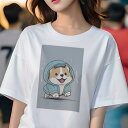 コーギー Tシャツ 犬愛 ユニークデザインレディース 犬ファン 半袖 春夏 プリント カジュアル かわいい 人間用 ギフト 個性的 雨 コーギー レインコート ...