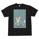 コーギー Tシャツ 犬愛 ユニークデザインメンズ キッズ 犬ファン 半袖 春夏 プリント カジュアル かわいい 人間用 ギフト 個性的 雨 コーギー レインコー...