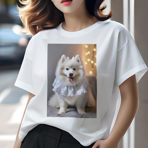 サモエド Tシャツ 犬愛 ユニークデザインレディース 犬ファン 半袖 春夏 プリント カジュアル かわいい 人間用 ギフト 個性的 フリル サモエド 光 サモエド Tシャツ 犬愛 ユニークデザインレディース 犬ファン 半袖 春夏 プリント カジュアル かわいい 人間用 ギフト 個性的 フリル サモエド 光