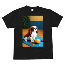 キャバリア Tシャツ 犬愛 ユニークデザインメンズ キッズ 犬ファン 半袖 春夏 プリント カジュアル かわいい 人間用 ギフト 個性的 クリスマスツリー キャバリア