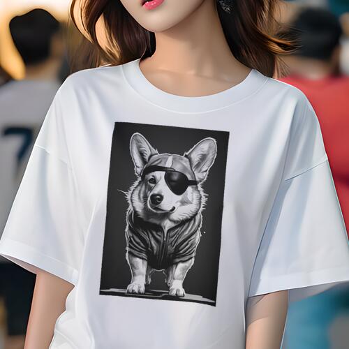 コーギー Tシャツ 犬愛 ユニークデザインレディース 犬ファン 半袖 春夏 プリント カジュアル かわいい..