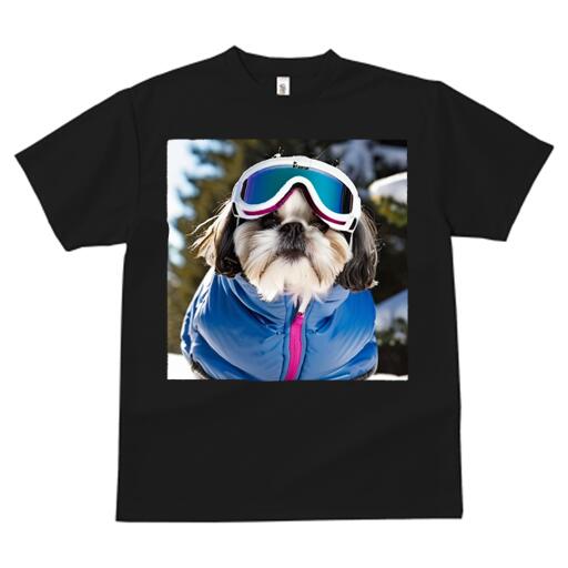 シーズー Tシャツ 犬愛 ユニークデザインレディース 犬ファン 半袖 春夏 プリント カジュアル かわいい 人間用 ギフト 個性的 スキーゴーグル シーズー ジャケット