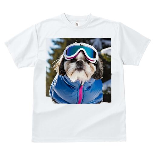 シーズー Tシャツ 犬愛 ユニークデザインレディース 犬ファン 半袖 春夏 プリント カジュアル かわいい 人間用 ギフト 個性的 スキーゴーグル シーズー ジャケット