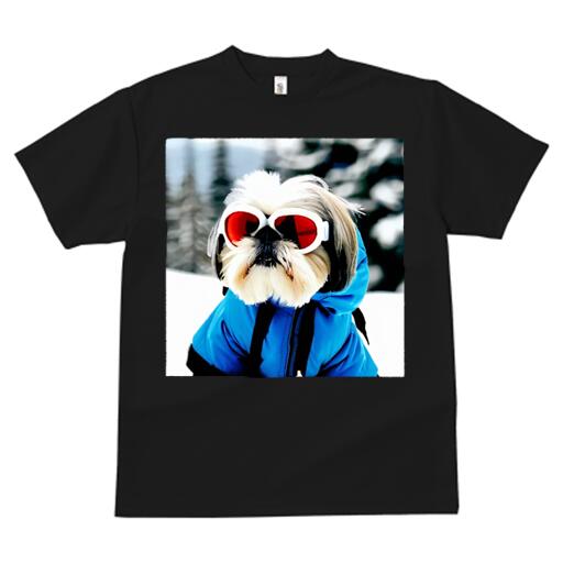 シーズー Tシャツ 犬愛 ユニークデザインレディース 犬ファン 半袖 春夏 プリント カジュアル かわいい 人間用 ギフト 個性的 ゴーグル シーズー スキーウェア