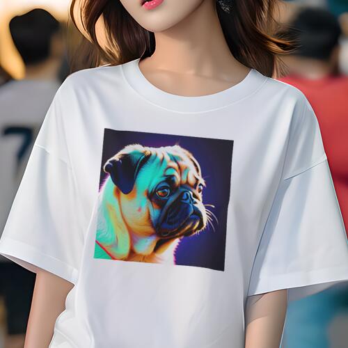 パグ Tシャツ 犬愛 ユニークデザインレディース 犬ファン 半袖 春夏 プリント カジュアル かわいい 人間用 ギフト 個性的 パグ