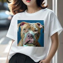 ピットブル Tシャツ 犬愛 ユニークデザインレディース 犬ファン 半袖 春夏 プリント カジュアル かわいい 人間用 ギフト 個性的 ピットブル
