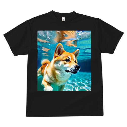 柴犬 Tシャツ 犬愛 ユニークデザインレディース 犬ファン 半袖 春夏 プリント カジュアル かわいい 人間用 ギフト 個性的 水 柴犬 水中