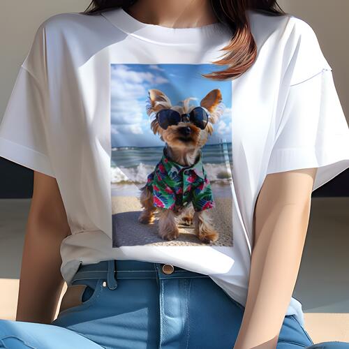 ヨークシャーテリア Tシャツ 犬愛 ユニークデザインレディース 犬ファン 半袖 春夏 プリント カジュア..