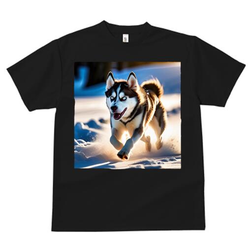 シベリアンハスキー Tシャツ 犬愛 ユニークデザインレディース 犬ファン 半袖 春夏 プリント カジュアル かわいい 人間用 ギフト 個性的 雪 シベリアンハスキー 冬