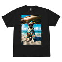 パグ Tシャツ 犬愛 ユニークデザインメンズ キッズ 犬ファン 半袖 春夏 プリント カジュアル かわいい 人間用 ギフト 個性的 ビーチ パグ 海 夏 休暇