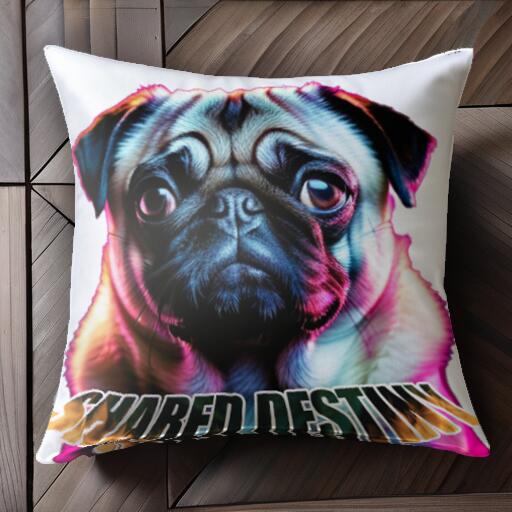 パグ クッションカバー 45×45cm アニマル柄 おしゃれ 可愛い クッション本体付き 正方形