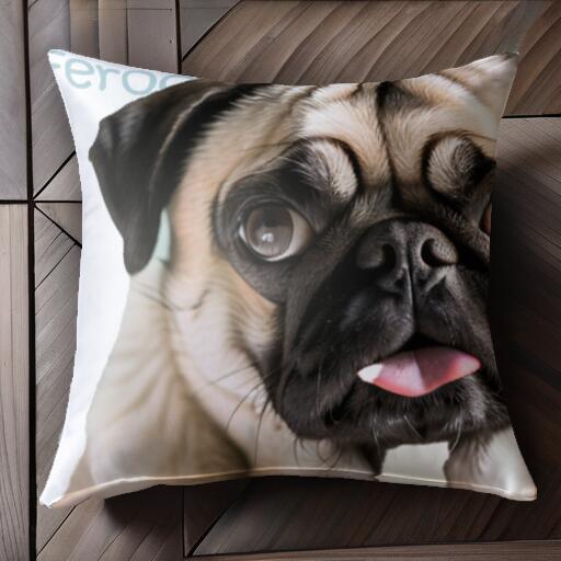 パグ クッションカバー 45×45cm アニマル柄 おしゃれ 可愛い クッション本体付き 正方形