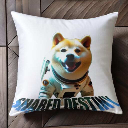 宇宙服 柴犬 スペース 宇宙飛行士 クッションカバー 45×45cm アニマル柄 おしゃれ 可愛い クッション本体付き 正方形