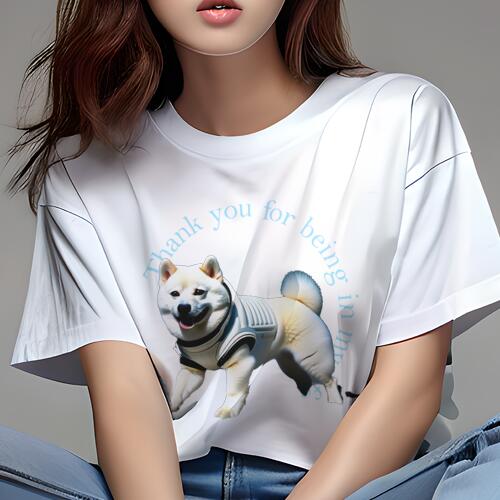 秋田犬 Tシャツ 犬愛 ユニークデザインレディース 犬ファン 半袖 春夏 プリント カジュアル かわいい 人間用 ギフト 個性的 Tシャツ 秋田犬