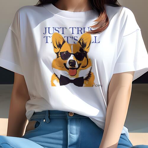 コーギー Tシャツ 犬愛 ユニークデザインレディース 犬ファン 半袖 春夏 プリント カジュアル かわいい..