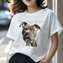 アメリカンピットブルテリア Tシャツ 犬愛 ユニークデザインレディース 犬ファン 半袖 春夏 プリント カジュアル かわいい 人間用 ギフト 個性的 アメリカンピットブルテリア(4)