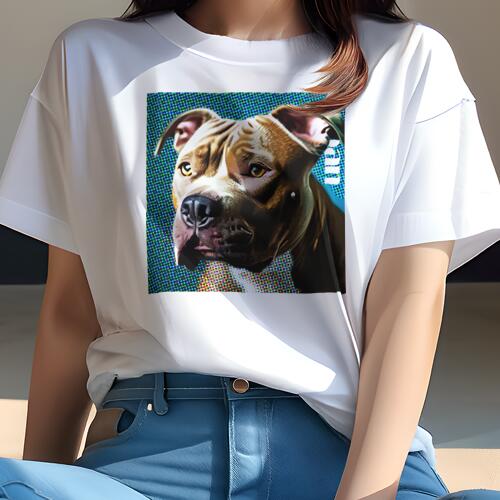 アメリカンピットブルテリア Tシャツ 犬愛 ユニークデザインレディース 犬ファン 半袖 春夏 プリント カジュアル かわいい 人間用 ギフト 個性的 アメリカンピットブルテリア