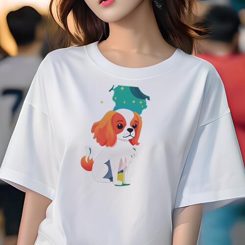 キャバリア Tシャツ 犬愛 ユニークデザインレディース 犬ファン 半袖 春夏 プリント カジュアル かわいい 人間用 ギフト 個性的 星 キャバリア 背景 キャバリア Tシャツ 犬愛 ユニークデザインレディース 犬ファン 半袖 春夏 プリント カジュアル かわいい 人間用 ギフト 個性的 星 キャバリア 背景